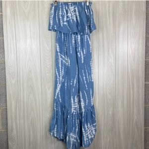 Blue Sleeveless Romper